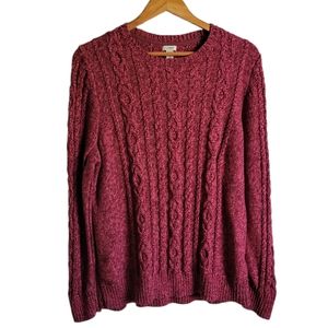 L.L. BEAN Cotton Cable Knit Crewneck Sweater 1X